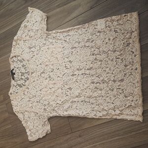 Elegant Soft Lace CreamPink Top
